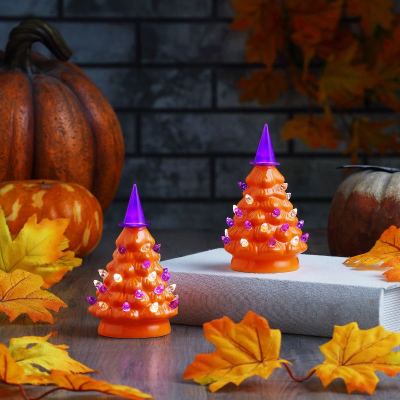 Mr. Halloween Nostalgic Ceramic LED Halloween Tree 5.4" - Set of 2, 2 of 6