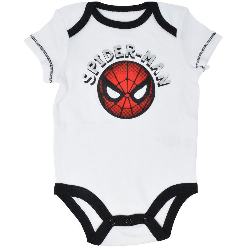 Marvel Avengers Spider-Man 5 Pack Short Sleeve Bodysuits Newborn to Infant, 5 of 10