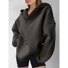 Womens Hoodies Oversized V Neck Sweatshirts Long Sleeve Pullover Casual Fall Teen Girls Preppy Clothes - 3 of 4