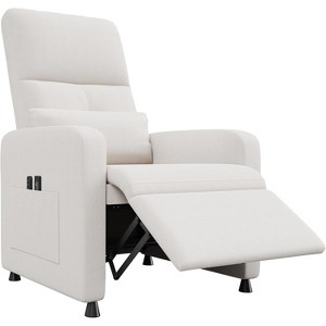 Power Recliner Chair, Adjustable Electric Recliner Ergonomic Overstuffed Single Sofa, Tall Back, Padded Seat, 2 Side Pockets for Living Room - 1 of 4