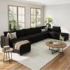 Modular Sectional Sofa with Under-Seat Large Storage, 7 Seat Couch with 2 Ottomans, U Shaped Couch with Wooden Frame and Velvet Upholstery, Black - 4 of 4