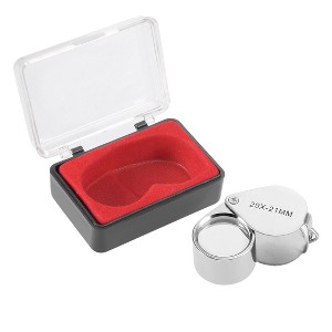 Unique Bargains Mini Jewelers Loupe Powerful Doublet Magnifying Glass 21 mm Silver - 1 of 4