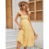 Coolmee Womens Maternity Dress Summer Sleeveless Smocked Square Neck Ruffle Casual Boho Midi Dress Baby Shower Photoshoot - 3 of 4