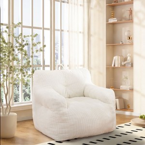 NicBex Faux Fur Fabric Bean Bag Chair with High-Density Memory Foam,Oversized Lazy Sofa Chair with Armrest,Modern Lounge Chair for Living Room - 1 of 4