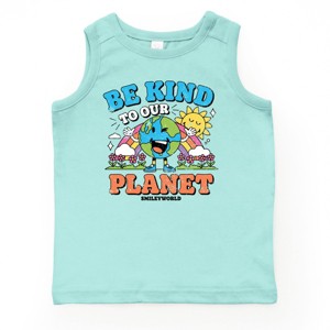The Juniper Shop SmileyWorld Be Kind To Our Planet Rainbow Youth Tank Top - XL - Seafoam - 1 of 4