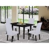 HomeStock 5-Pc Rectangular Black Finish Solid Wood Top-Upholstered Dining Room Set with High Back-Seats 4 - 2 of 4