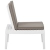 vidaXL Patio Lounge Chair with Cushion Plastic White - 3 of 4