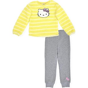 Hello Kitty Little/Big Girls’ 2-Piece High-Pile Fleece Sweatshirt & Jogger Set - 1 of 4