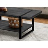 48" Wood & Metal Rectangular Coffee Table with Fixed Shelf and Industrial Farmhouse Style for Living Room or Modern Interiors - 2 of 4