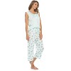 Casual Nights Women's Sleeveless Floral Lace Capri Pajama Set - 2 of 4