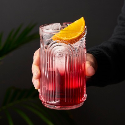 Beau 18 oz Clear Lead-Free Crystal Highball Glasses Set