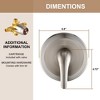 CASAINC Wall Mounted Single Function Single Handle Shower Faucet Handle with Trim Kit Included, Brushed Nickel - 3 of 4