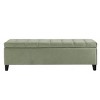 50'' Velvety Upholstered Storage Benches,Shoe Changing Bench,Footstool Ottoman Furniture,Entryway Benches,Benches With Storage-Cuddlewood - 2 of 4