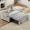 ORRD Foldable Double Seat Recliner Sofa Bed, Velvet Pull-Out Sleeper with USB Port & Side Pockets - 2 of 4