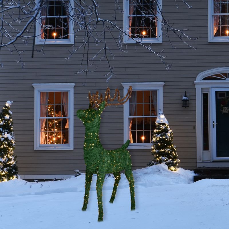Northlight Lighted Commercial Standing Topiary Reindeer Outdoor Christmas Decoration - 6.5' - Warm White LED Lights, 2 of 9