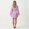 Anna-Kaci Lounge Women's Wrap Tie Front Night Robe and Ruffle Shorts 2-Piece Set - 4 of 4
