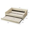Twin/Full Size Upholstered Tufted Daybed with 2 Storage Drawers/Trundle and Button on Back and Piping on Waved Shape Arms, 4Q -ModernLuxe - 3 of 4