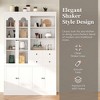 Whisen Freestanding Buffet with Hutch, Tall Kitchen Pantry Cabinet with 4 Drawers, Door Shelves and Pull-out Trays - 3 of 4
