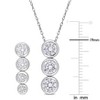 EVERLY JEWELRY | Sterling Silver 5-1/10 CT TGW Cubic Zirconia 2-Piece Drop Necklace and Earrings Set - 18 in - 2 of 3