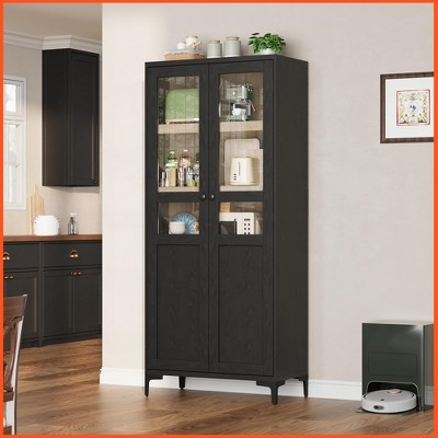 Tall Storage Cabinet,2 Doors,Kitchen Pantry 5 Tier Bathroom Cabinet with Adjustable Shelves
