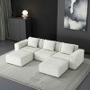 3-Seat Combo Modular Sofa for Living Room, Sectional Sofa with Ottoman, Sofa with Corduroy Fabric and Foam Filling-Baofuwish - 2 of 4