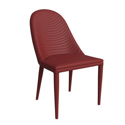 LeisureMod Seville Modern Dining Chair – Armless Upholstered Leather with Metal Legs, Contemporary Kitchen & Dining Room Accent Chair