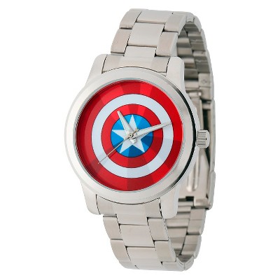 Men's Marvel Captain America Casual Alloy Watch - Silver