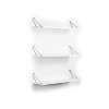 Mounted Rustic Decorative Hanging Metal Bracket Triple Shelfs for Books, White/Chrome - 2 of 4