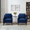 Modern Velvet Accent Armchair with Wooden Legs, Soft Cushion Single Seat Sofa Chair for Living Room and Bedroom - 2 of 4