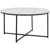 Pia Marble Coffee Table - White Marble/Black - Safavieh - 3 of 4
