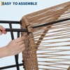 3 Pieces Outdoor Acapulco Chair Patio Bistro Set, All-Weather Acapulco Chairs with Glass Top Table - 4 of 4