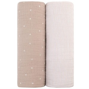 Ely's & Co. Cotton Muslin Swaddle Blanket  2 Pack - 1 of 4