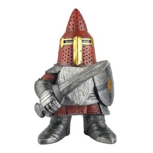 Design Toscano The Knight of the Round Mushroom Medieval Garden Gnome Warrior Statue - 1 of 3