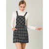 Allegra K Women's Plaid Print Adjustable Strap Casual Suspender Dress - 2 of 4