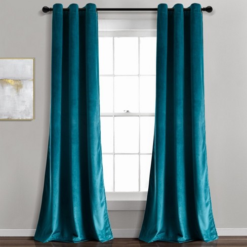 Prima Velvet Solid Light Filtering Grommet Window Curtain Panels ...