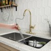 CASAINC Deck Mounted Single Handle Pull-Out Kitchen Faucet with Sprayer, Brushed Gold - 3 of 4