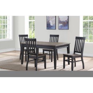 CAVINAS Dining Table Set Farmhouse Two-Tone Finish Schoolhouse Chairs with 4 Chairs for Kitchen - 1 of 4