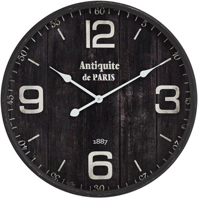 River Parks Studio Antiquite de Paris 23 1/2" Brown Round Metal Wall Clock