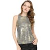 INSPIRE CHIC Women's Party Shiny Sleeveless Keyhole Back Club Metallic Tank Top - 2 of 4