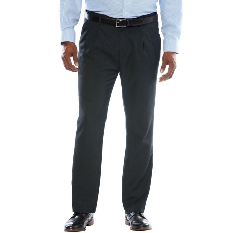 KingSize Men's Big & Tall  No Hassle Classic Fit Expandable Waist Double-Pleat Dress Pants, 1 of 2