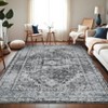 Retro Distressed Rug for Living Room Bedroom Decor Vintage Soft Thin Low Pile Soft Area Rug Indoor Washable Non Slip Carpet - 3 of 4