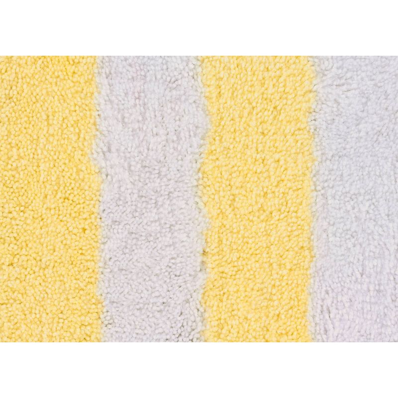 2pc Striped Washable Bathroom Rug Set Yellow/White - Garland Rug, 4 of 8