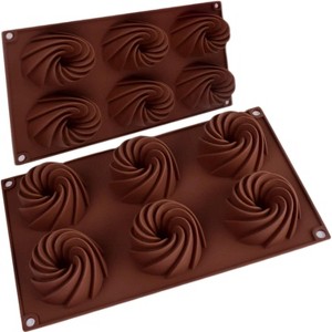 JDICTION Reusable Silicone Vortex Mold for Chocolate, Candy, Ice Cream, Pudding, Cookies - 2-Pc Baking Set - 1 of 4