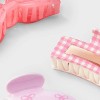 Girls' 3pk Bow Claw Clip Set - art class™ Pink: Hair Styling, Solid Pattern, All Hair Types - 3 of 3