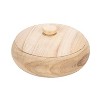 4" x 11.5" Decorative Paulownia Wood Container with Lid Natural - Storied Home: Multicolor Naturals Storage Jar - image 3 of 4