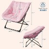 Folding Saucer Chairs for Adults, Comfy Lazy Chair with Metal Frame, 300 LB Capacity, No Assembly Required for Bedroom, Dorms, Apartments - 2 of 4