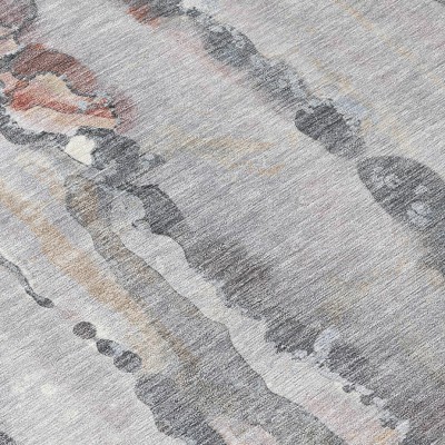 HomeRoots 5' X 8' Copper And Gray Abstract Washable Indoor Outdoor Area Rug
