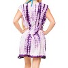 LA LEELA Women's Summer Vacation Beachwear Mini Swimsuit Holiday Swimwear Cover Ups Mini Swing Loose Beach Dresses for Women - 2 of 3