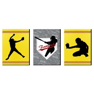 Big Dot of Happiness Grand Slam - Fastpitch Softball - Sports Nursery Wall Art, Kids Room Decor & Game Room Decor - 7.5 x 10 inches - Set of 3 Prints - 1 of 4