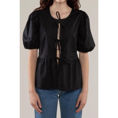 Women's Poplin Tie Front Blouse - nlt